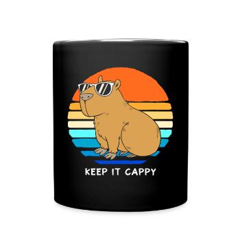 Capybara Capibara - Tasse einfarbig - Schwarz - Vorne
