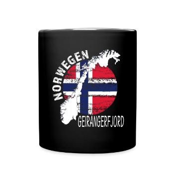 Geirangerfjord - Tasse einfarbig - Schwarz - Vorne