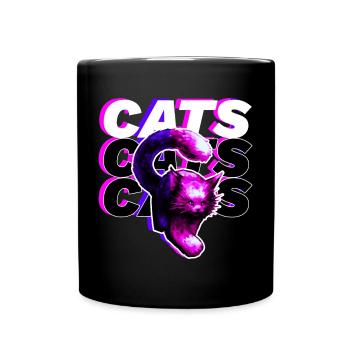 CATS, CATS, CATS · Colorful big cat - Full Colour Mug - black - Front