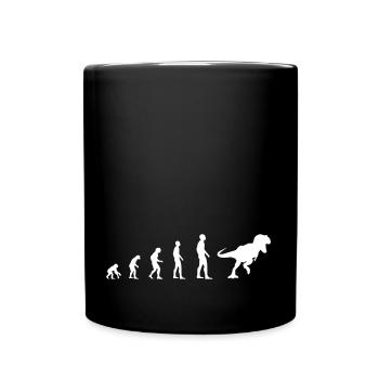 Dinosaurier – Evolution - Tasse einfarbig - Schwarz - Vorne