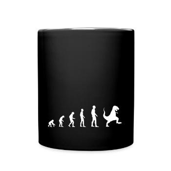 Dinosaurier Stampfen T-Rex Niedlich – Evolution - Tasse einfarbig - Schwarz - Vorne