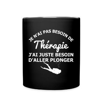 Thérapie de plongeur - Mug uni - noir - Devant