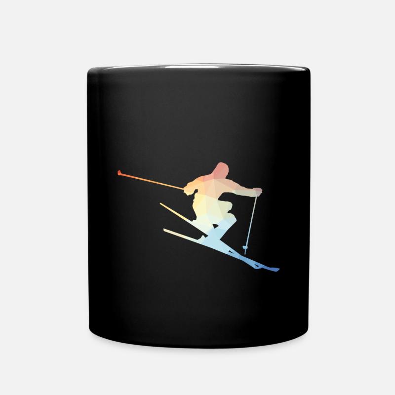 Skifahrer - Tasse einfarbig - Schwarz