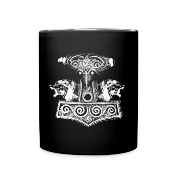 Weiß Hammer-Wölfe - Tasse einfarbig - Schwarz - Vorne