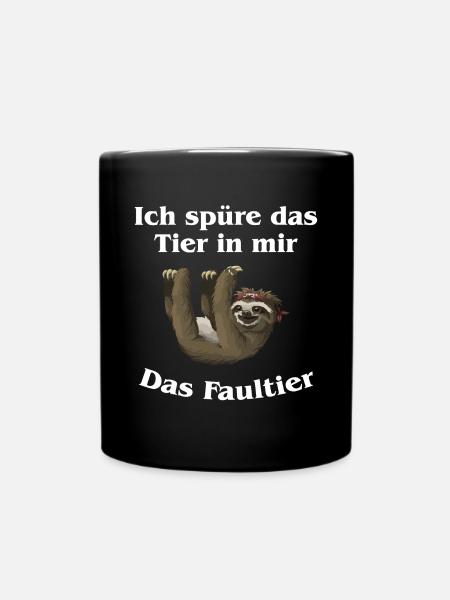 Faultier 1 - Tasse einfarbig - Schwarz
