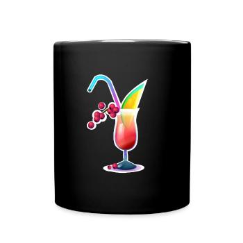 Tropischer Farbcocktail - Tasse einfarbig - Schwarz - Vorne