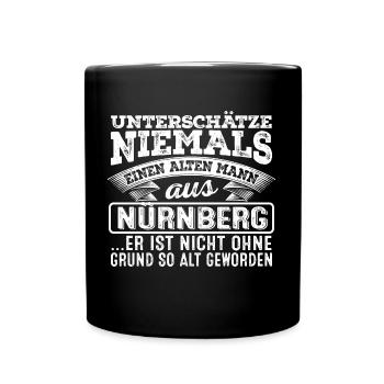 Der alte Mann aus NÜRNBERG - Tasse einfarbig - Schwarz - Vorne
