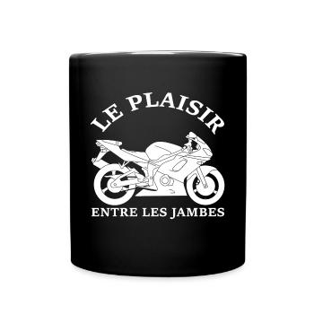Le plaisir de la moto - Mug uni - noir - Devant