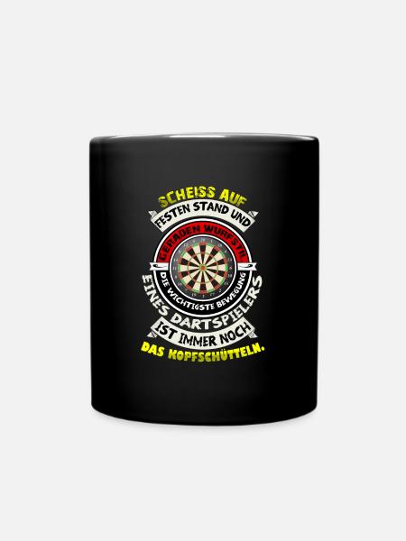 Lustiger Dart Spruch Dartscheibe Darten Geschenk - Tasse einfarbig - Schwarz