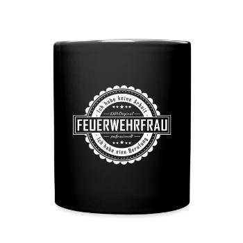 FEUERWEHRFRAU - Tasse einfarbig - Schwarz - Vorne