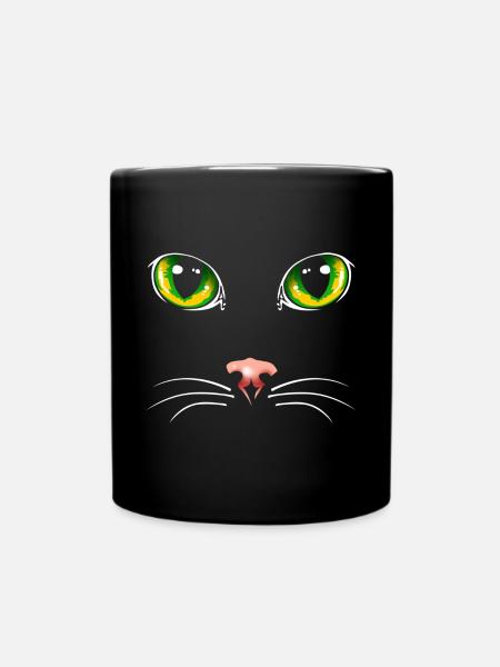 Black cat eyes - Full Colour Mug - black