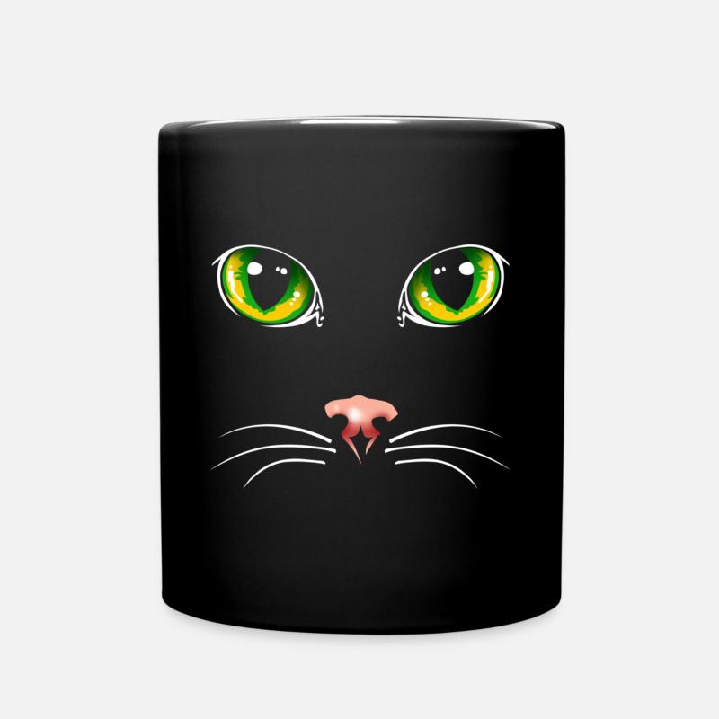 Yeux de chat noir - Mug uni - noir