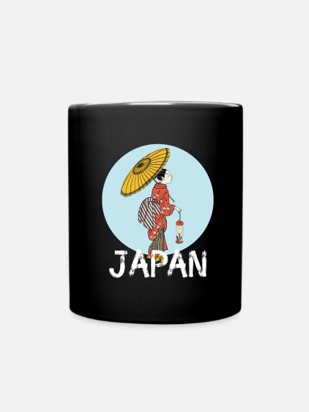 japon vintage rétro geisha art kimono manga cosp - Mug uni - noir