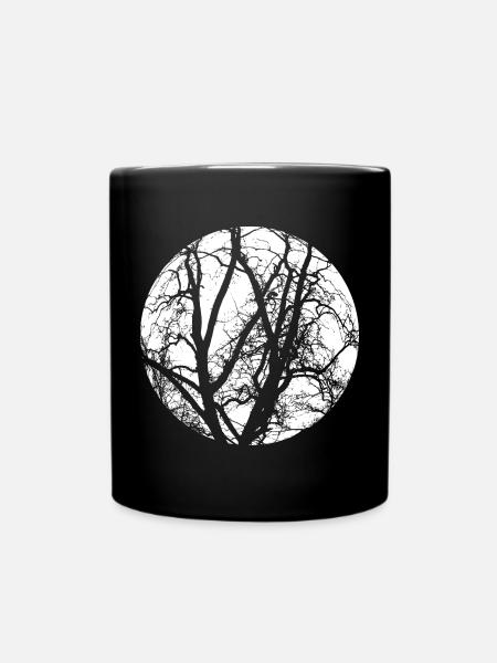 branches d'arbres forêt mystique pleine lune Shirt Design - Mug uni - noir