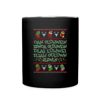 Glühwein - bayerisch - Tasse einfarbig - Schwarz - Vorne
