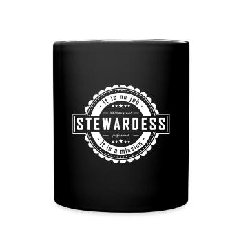 stewardess - Tasse einfarbig - Schwarz - Vorne