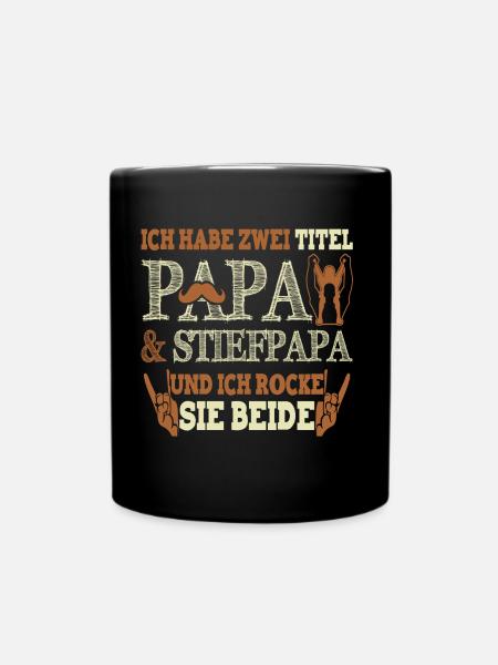 Papa & Stiefpapa - Tasse einfarbig - Schwarz