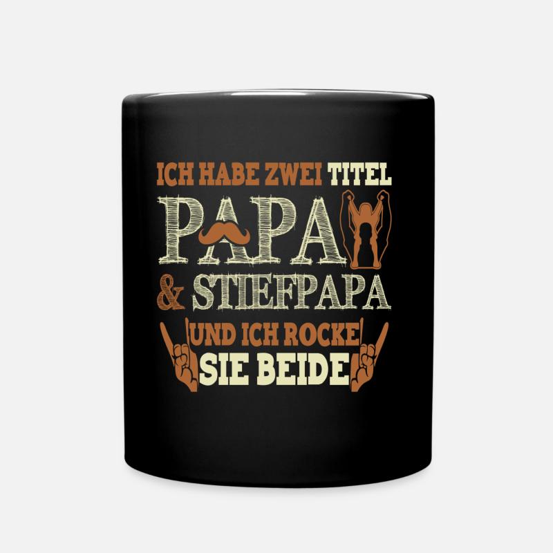 Papa & Stiefpapa - Tasse einfarbig - Schwarz