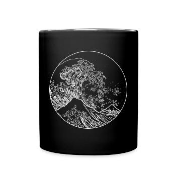 vague blanc - Mug uni - noir - Devant