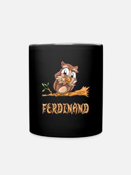 Eule Ferdinand - Tasse einfarbig - Schwarz
