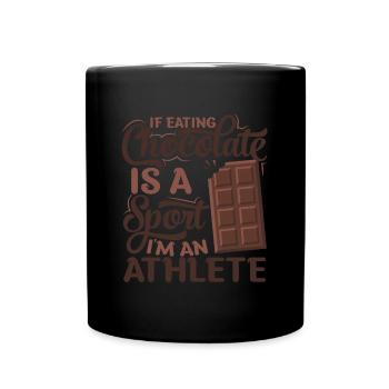 Chocolate Chocolate Bar Athlete Sports Gift - Full Colour Mug - black - Front