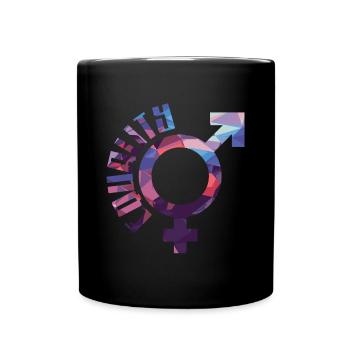 Emancipation feminism gift symbol gender - Full Colour Mug - black - Front