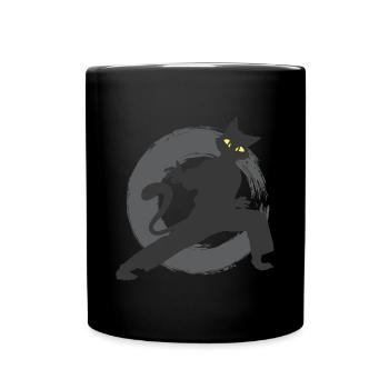 cadeau chat chat de bande dessinée enfants Karaté Comic - Mug uni - noir - Devant