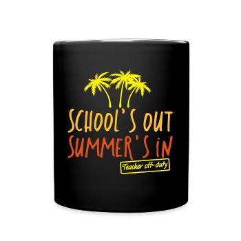 de sortir de l'école drôle de professeur en service au large de l'été - Mug uni - noir - Devant