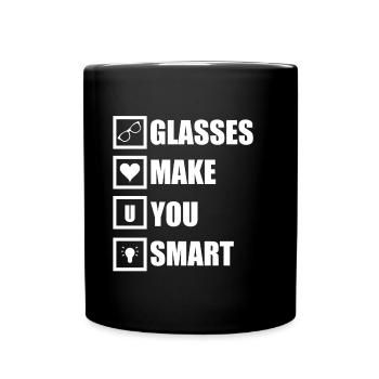 Glasses make you smart - Tasse einfarbig - Schwarz - Vorne