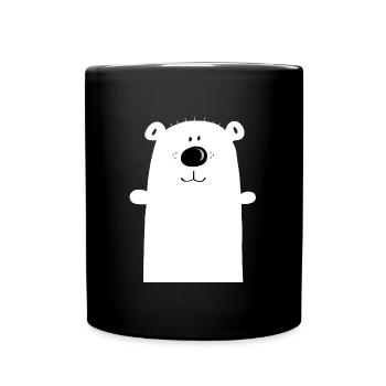 Knuddeliger Eisbär - Polarbär - Bär - Kinder - Tasse einfarbig - Schwarz - Vorne