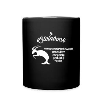 Sternzeichen Steinbock - Tasse einfarbig - Schwarz - Vorne