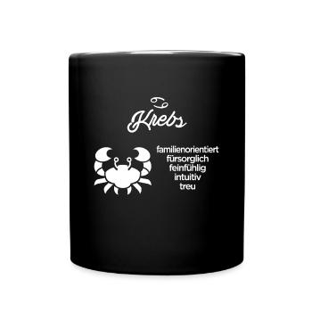 Sternzeichen Krebs - Tasse einfarbig - Schwarz - Vorne