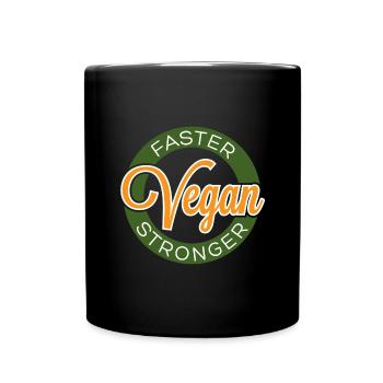 vegan, Tofu, fleischlos essen, Pflanzen, Tierliebe - Tasse einfarbig - Schwarz - Vorne