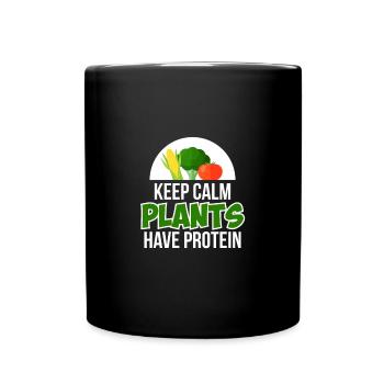 vegan, Tofu, fleischlos essen, Pflanzen, Tierliebe - Tasse einfarbig - Schwarz - Vorne