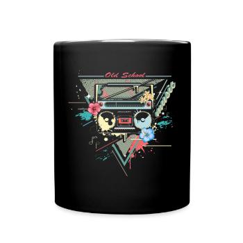 Ghettoblaster retro graffiti - Full Colour Mug - black - Front