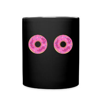uups, boobs als donuts - Tasse einfarbig - Schwarz - Vorne