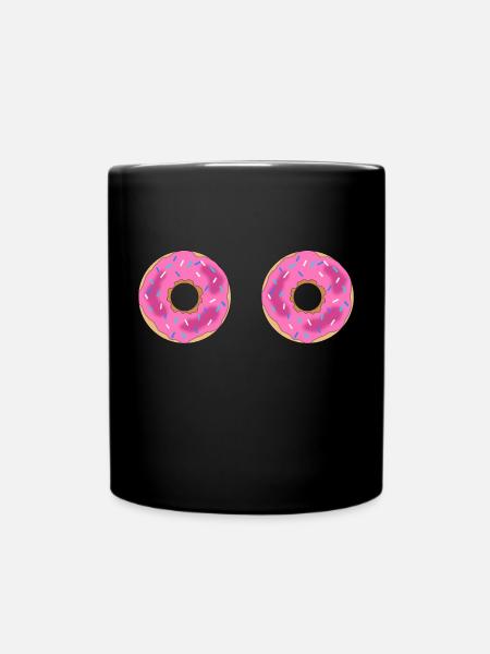 uups, boobs als donuts - Tasse einfarbig - Schwarz