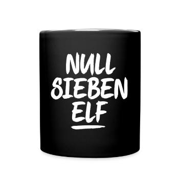 NULL SIEBEN ELF Pinselstrich - Tasse einfarbig - Schwarz - Vorne