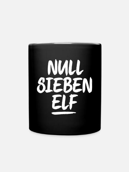 NULL SIEBEN ELF Pinselstrich - Tasse einfarbig - Schwarz