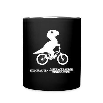 Velociraptor Drachen Dinosaurier Geschenkidee Nerd - Tasse einfarbig - Schwarz - Vorne