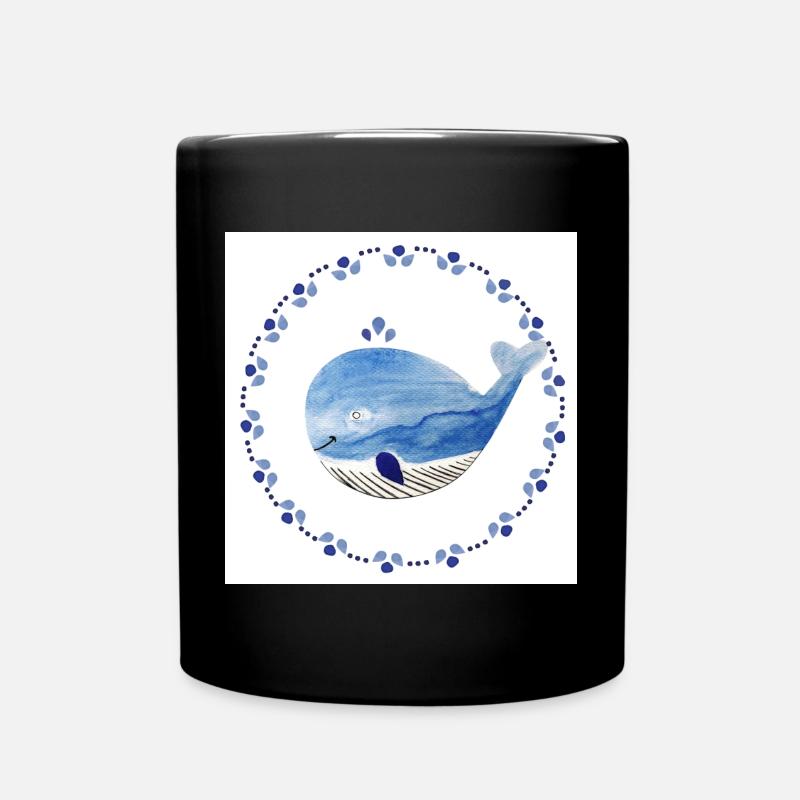 Petit poster de baleine - Mug uni - noir