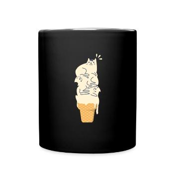 Chat sur glace Chat chat de la maison cadeau - Mug uni - noir - Devant