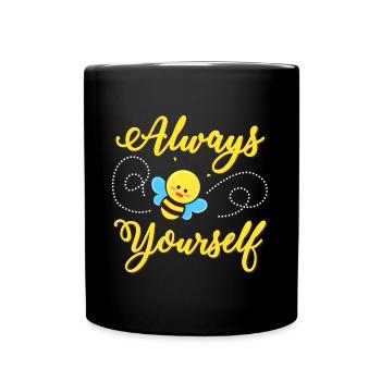 Be self-confident Bee funny - Full Colour Mug - black - Front