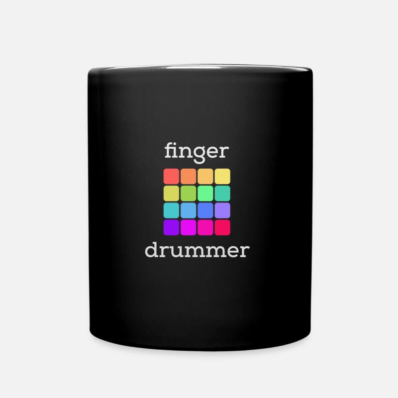 Beatmaker Drum Machine Gift Finger Drummer - Full Colour Mug - black