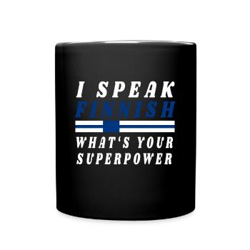 I speak Finnish Finland Patriot Flag Gift - Full Colour Mug - black - Front