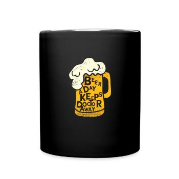 A beer a day doctor doctor saying funny gift - Full Colour Mug - black - Front