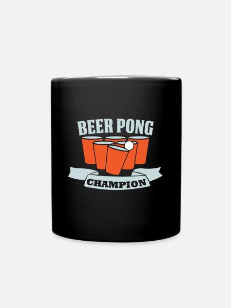 Beerpong - Tasse einfarbig - Schwarz