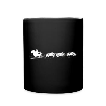 Motorcycle Motorcyclist Biker Christmas - Full Colour Mug - black - Front
