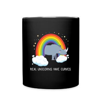 Real Unicorns Have Curves - Tasse einfarbig - Schwarz - Vorne