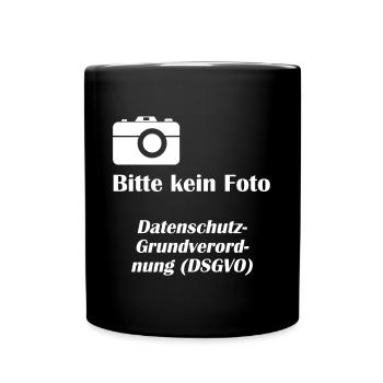 DSGVO1 Datenschutz - Tasse einfarbig - Schwarz - Vorne